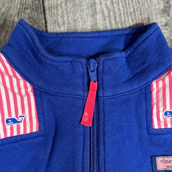 Child’s Vineyard Vines Shep 1/4 Zip Pink Stripe [6029] - Picture 5 of 9